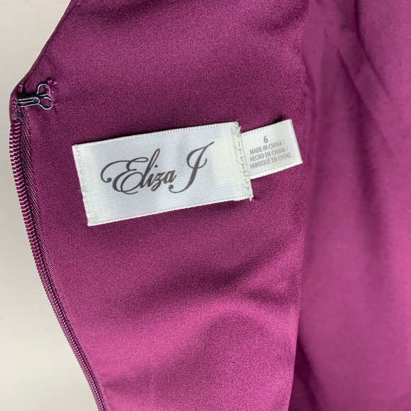 Eliza J Purple Ruffle Front Formal Gown Dress Sz 6 - Picture 3 of 7